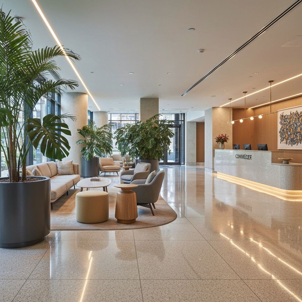 Lobby de condominio elegante